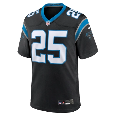 Men's Carolina Panthers Xavier Woods Black Team Game Jersey 02
