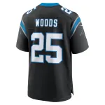 Men's Carolina Panthers Xavier Woods Black Team Game Jersey