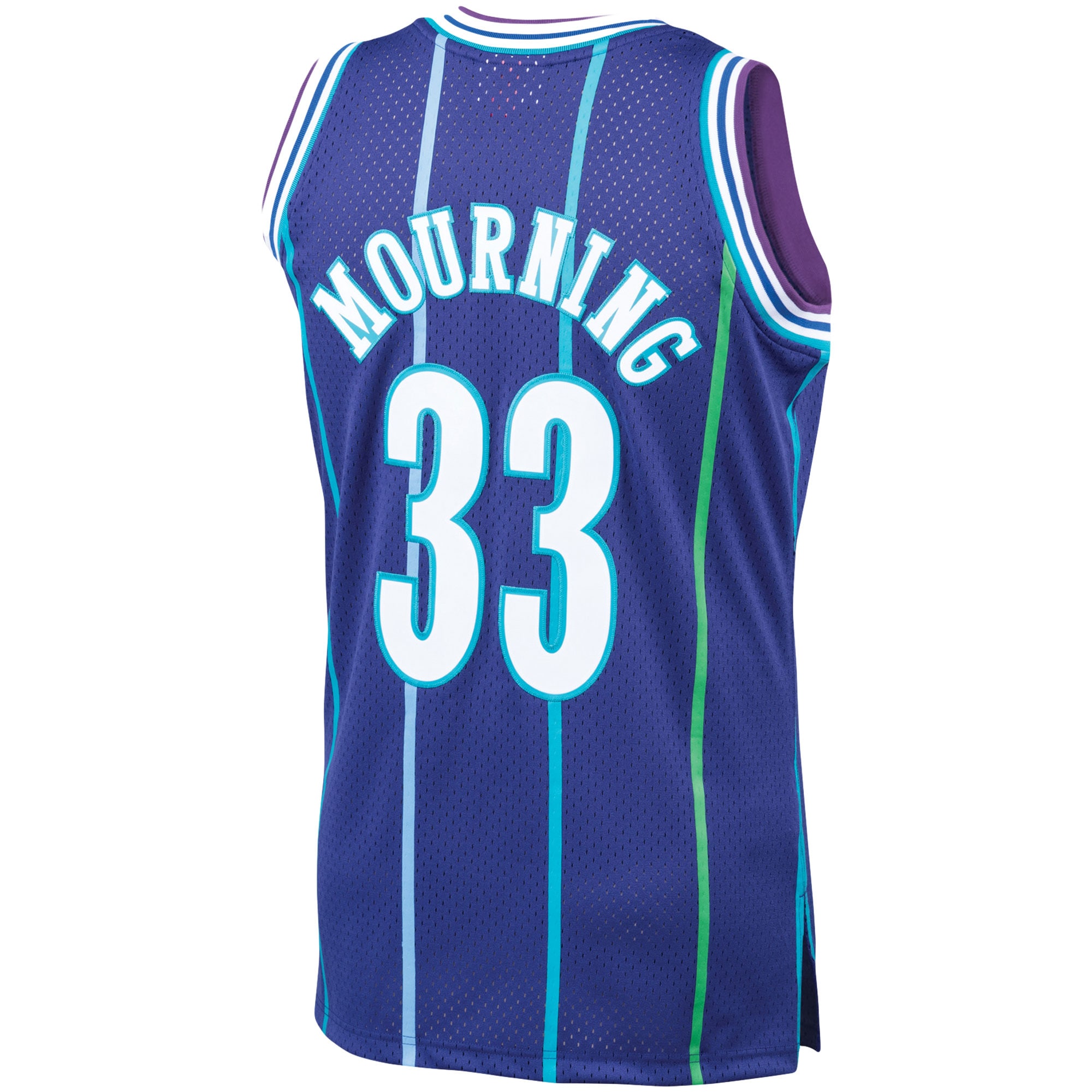 Men's Charlotte Hornets Alonzo Mourning Purple 1994/95 Hardwood Classics Swingman Jersey