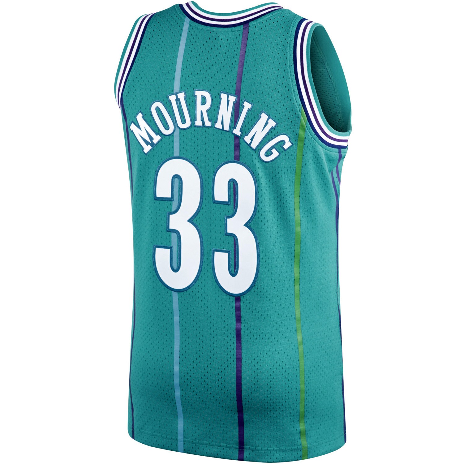 Men's Charlotte Hornets Alonzo Mourning Teal 1992/93 Hardwood Classics Swingman Jersey