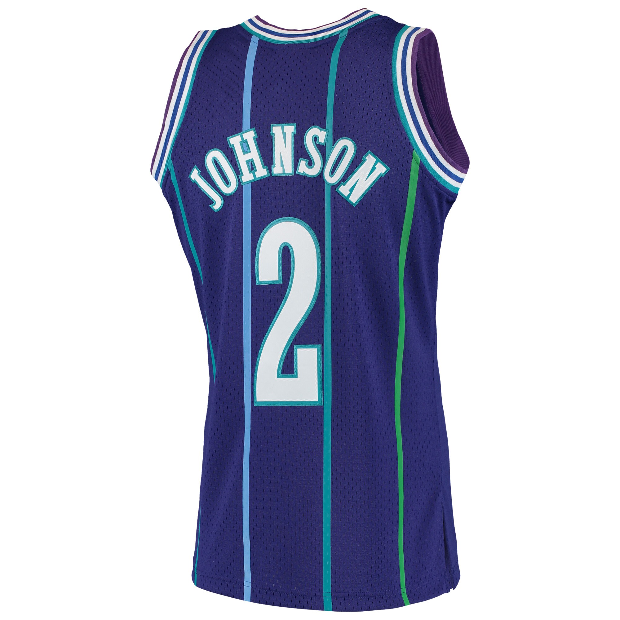 Men's Charlotte Hornets Larry Johnson Purple 1994/95 Hardwood Classics Swingman Jersey