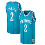 Men's Charlotte Hornets Larry Johnson Teal 1992/93 Hardwood Classics Swingman Jersey