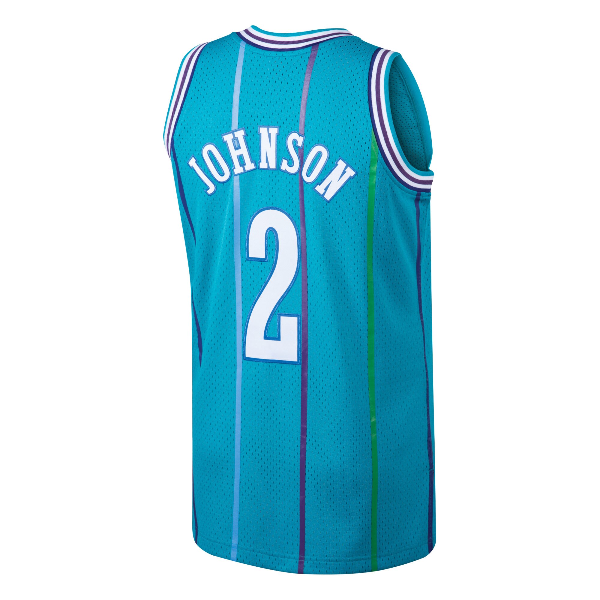 Men's Charlotte Hornets Larry Johnson Teal 1992/93 Hardwood Classics Swingman Jersey