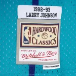 Men's Charlotte Hornets Larry Johnson Teal/Purple Hardwood Classics 1992/93 Split Swingman Jersey