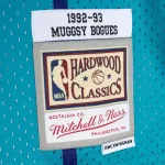Men's Charlotte Hornets Muggsy Bogues Teal/Purple Hardwood Classics 1992/93 Split Swingman Jersey