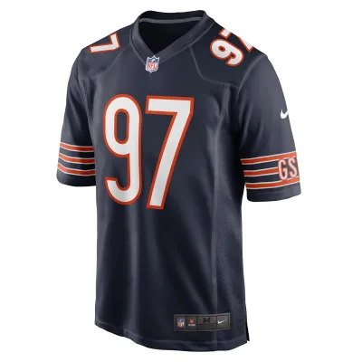 Men's Chicago Bears Andrew Billings Navy Game Jersey 02