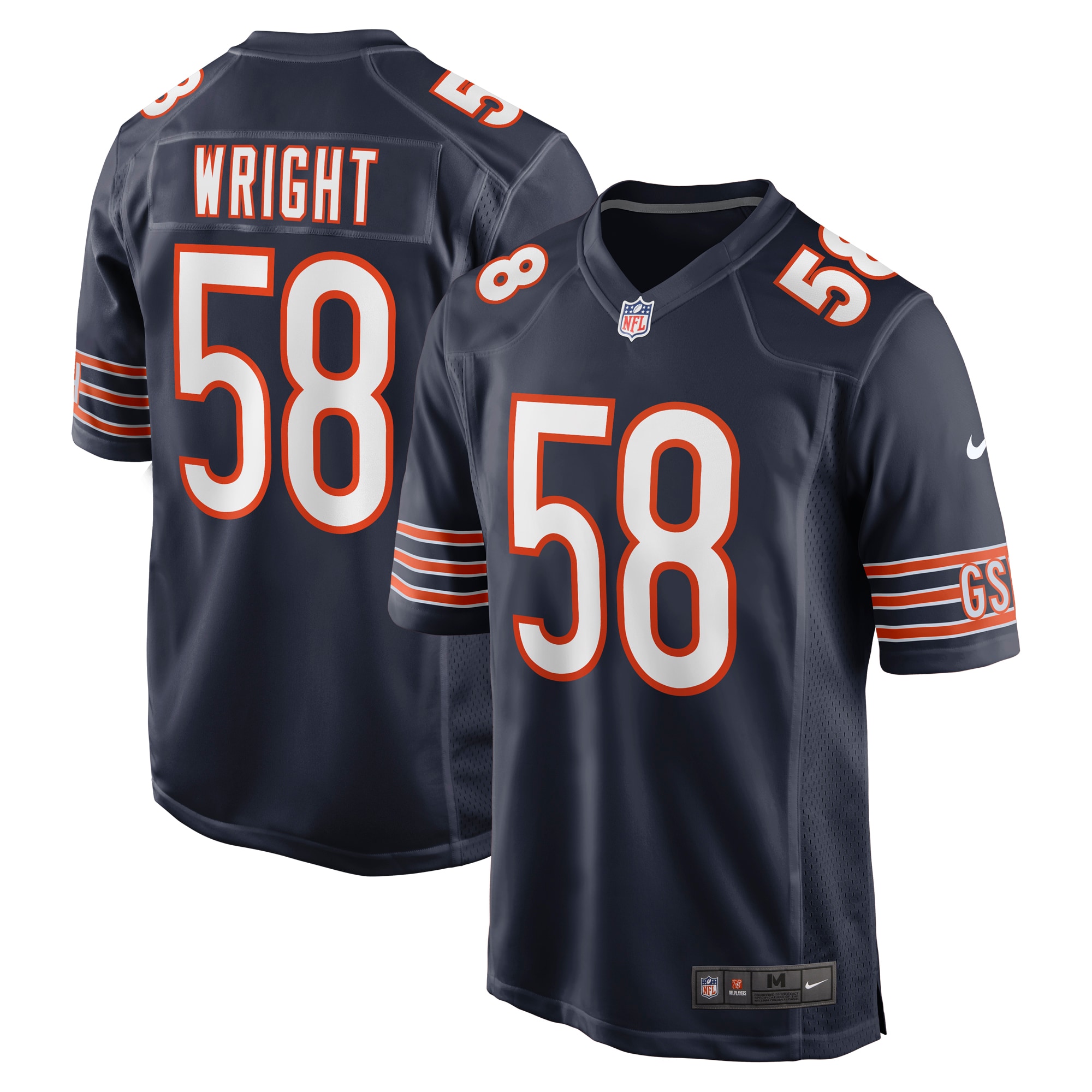 Men's Chicago Bears Darnell Wright Navy 2023 NFL Draft First Round Pick Game Jersey