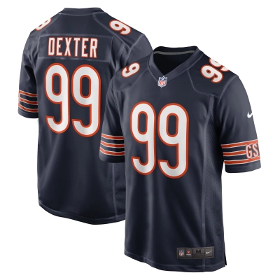 Men's Chicago Bears Gervon Dexter Sr Navy Team Game Jersey 01
