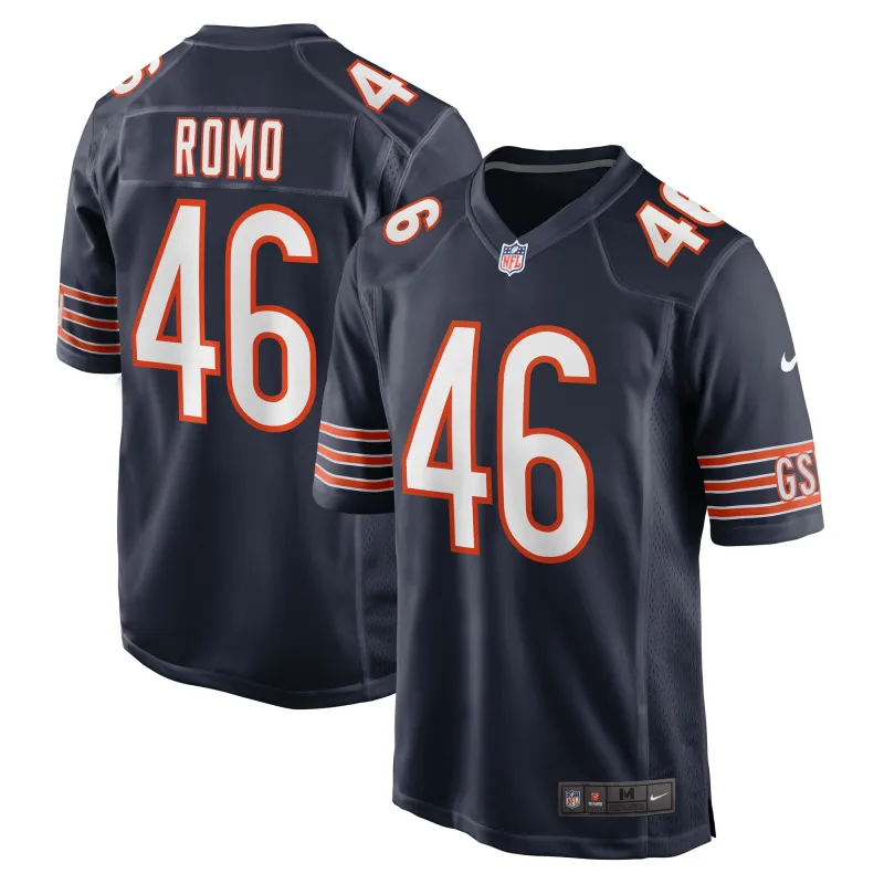 Men's Chicago Bears John Parker Romo Navy Team Game Jersey