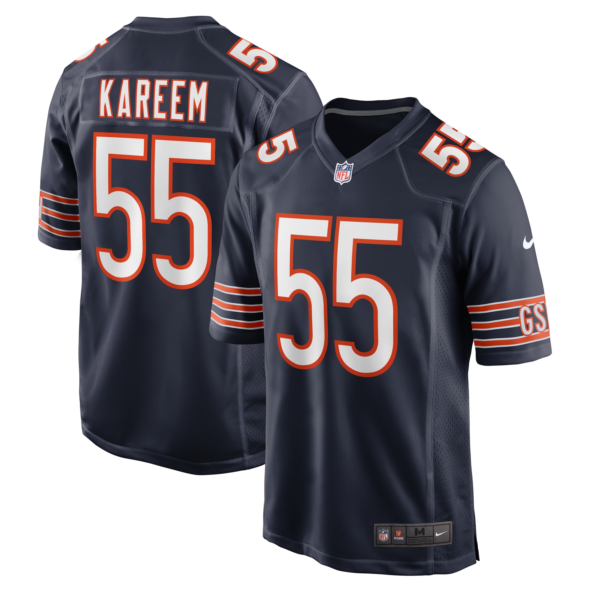 Men's Chicago Bears Khalid Kareem Navy Team Game Jersey