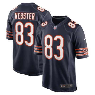 Men's Chicago Bears Nsimba Webster Navy Team Game Jersey 01