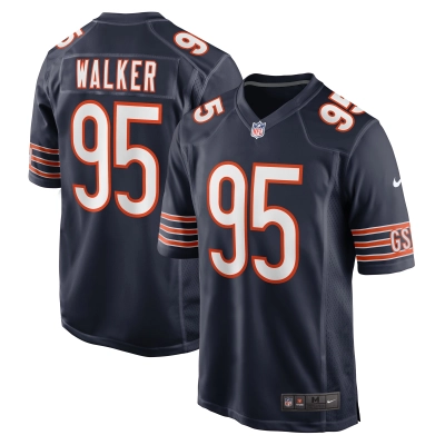 Men's Chicago Bears P.J. Walker Navy Game Player Jersey 01