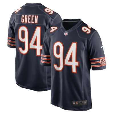Men's Chicago Bears Rasheem Green Navy Game Jersey 01