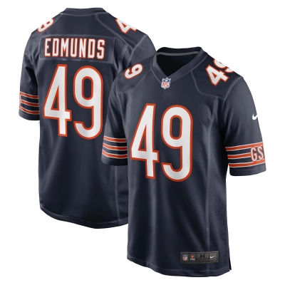 Men's Chicago Bears Tremaine Edmunds Navy Game Player Jersey 01