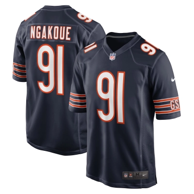 Men's Chicago Bears Yannick Ngakoue Navy Team Game Jersey 01