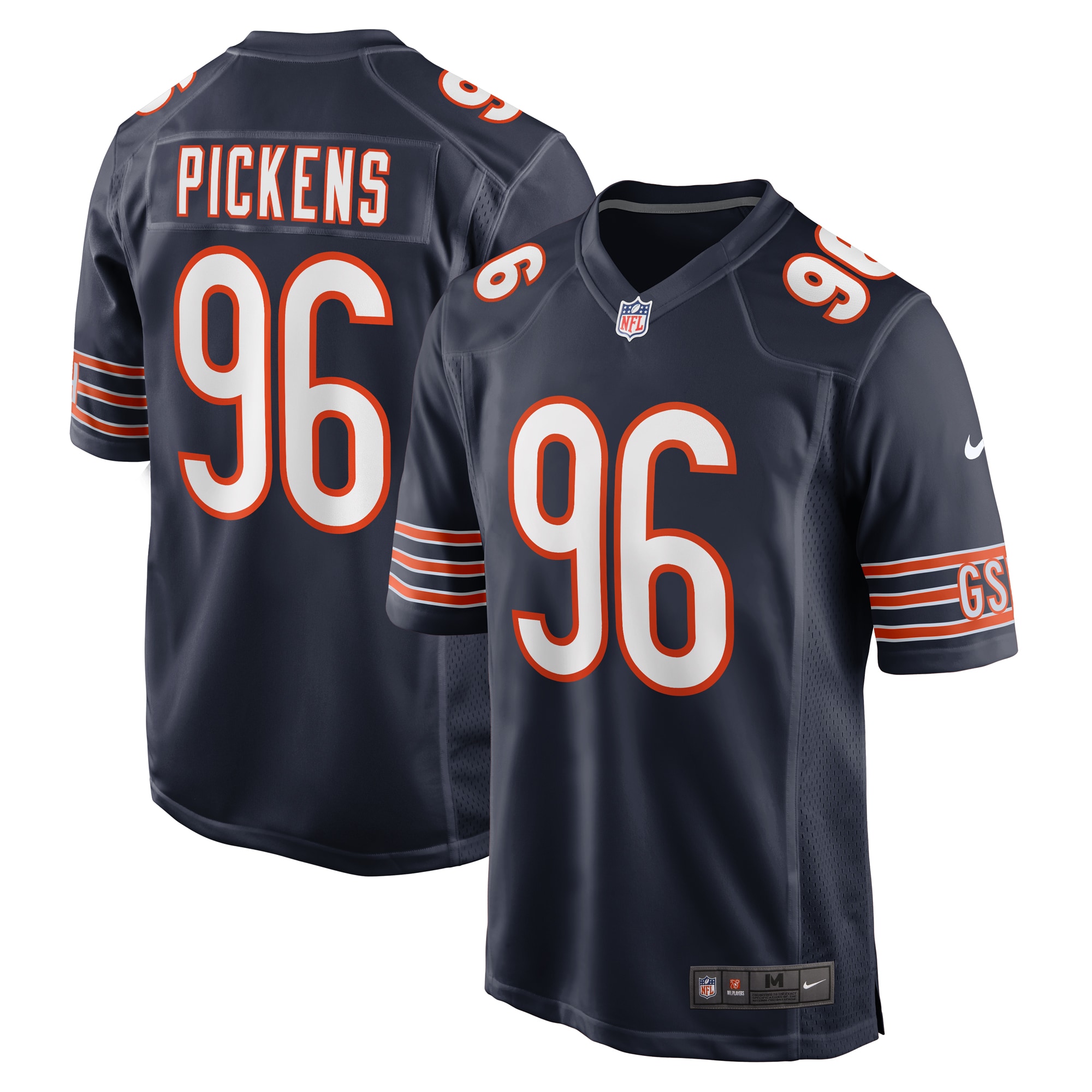 Men's Chicago Bears Zacch Pickens Navy Team Game Jersey