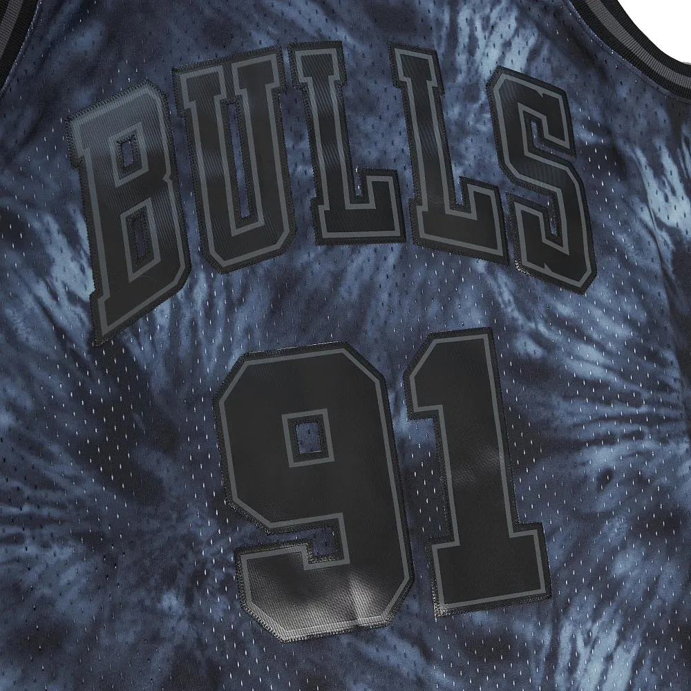 Men's Chicago Bulls Dennis Rodman Black Hardwood Classics 1995/96 Tie-Dye Swingman Jersey