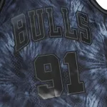 Men's Chicago Bulls Dennis Rodman Black Hardwood Classics 1995/96 Tie-Dye Swingman Jersey