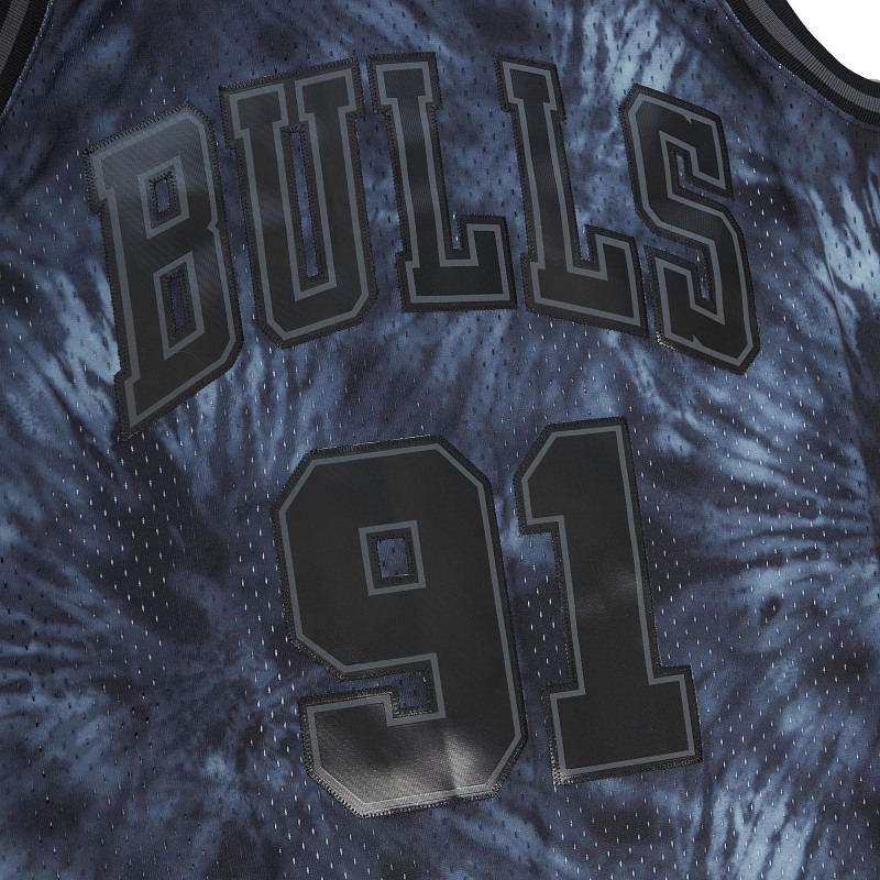 Men's Chicago Bulls Dennis Rodman Black Hardwood Classics 1995/96 Tie-Dye Swingman Jersey