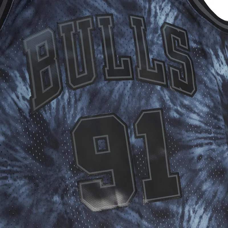 Men's Chicago Bulls Dennis Rodman Black Hardwood Classics 1995/96 Tie-Dye Swingman Jersey