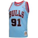 Men's Chicago Bulls Dennis Rodman Light Blue 1997-98 Hardwood Classics Reload 3.0 Swingman Jersey