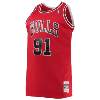 Men's Chicago Bulls Dennis Rodman Red 1997/98 Big & Tall Hardwood Classics Swingman Jersey 02