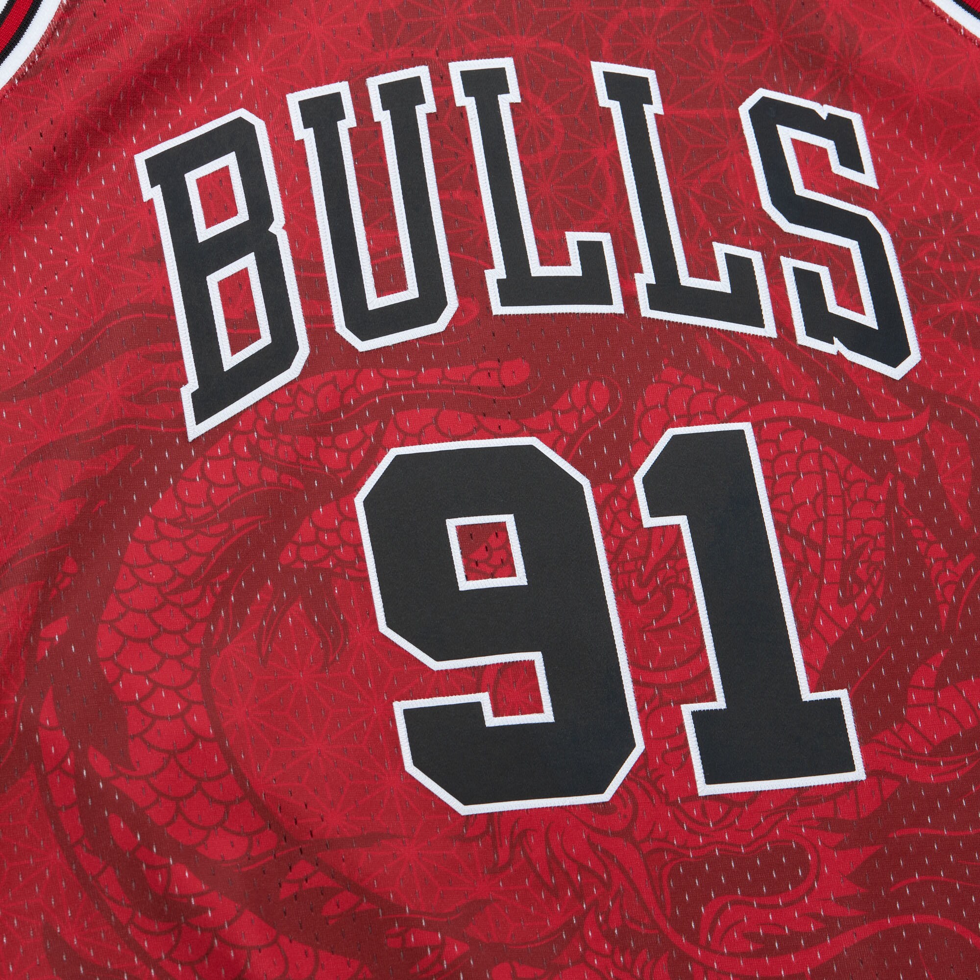 Men's Chicago Bulls Dennis Rodman Red 1997/98 Hardwood Classics Asian Heritage 6.0 Swingman Throwback Player Jersey