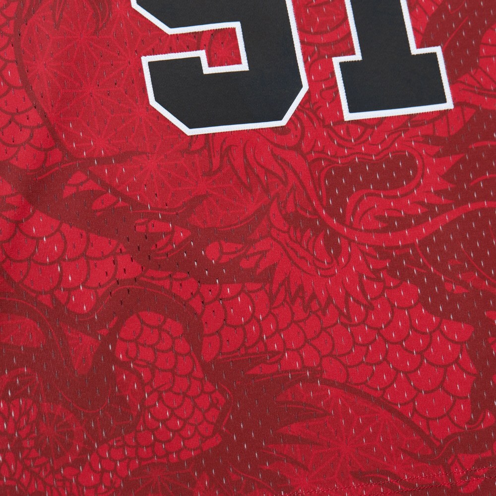 Men's Chicago Bulls Dennis Rodman Red 1997/98 Hardwood Classics Asian Heritage 6.0 Swingman Throwback Player Jersey
