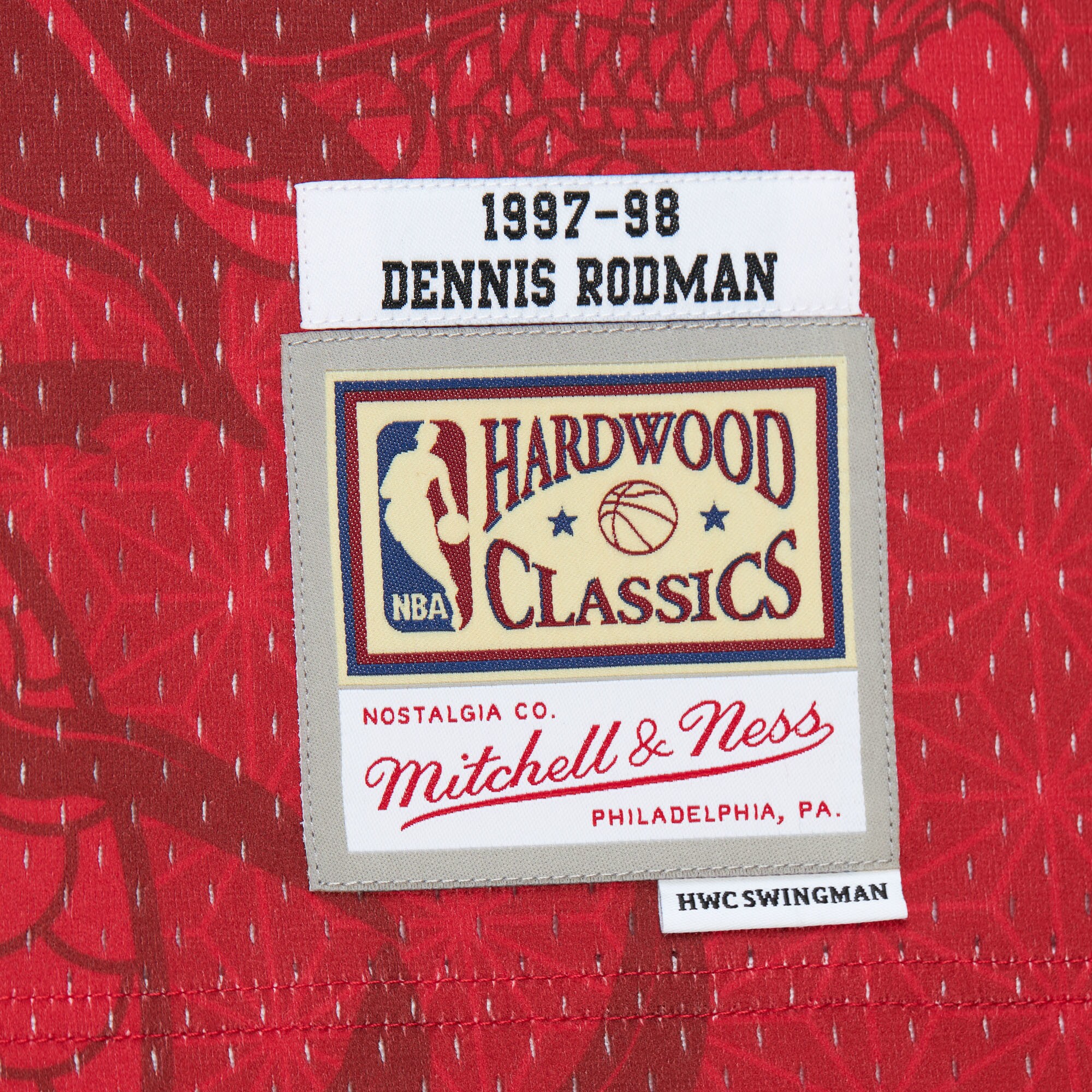 Men's Chicago Bulls Dennis Rodman Red 1997/98 Hardwood Classics Asian Heritage 6.0 Swingman Throwback Player Jersey