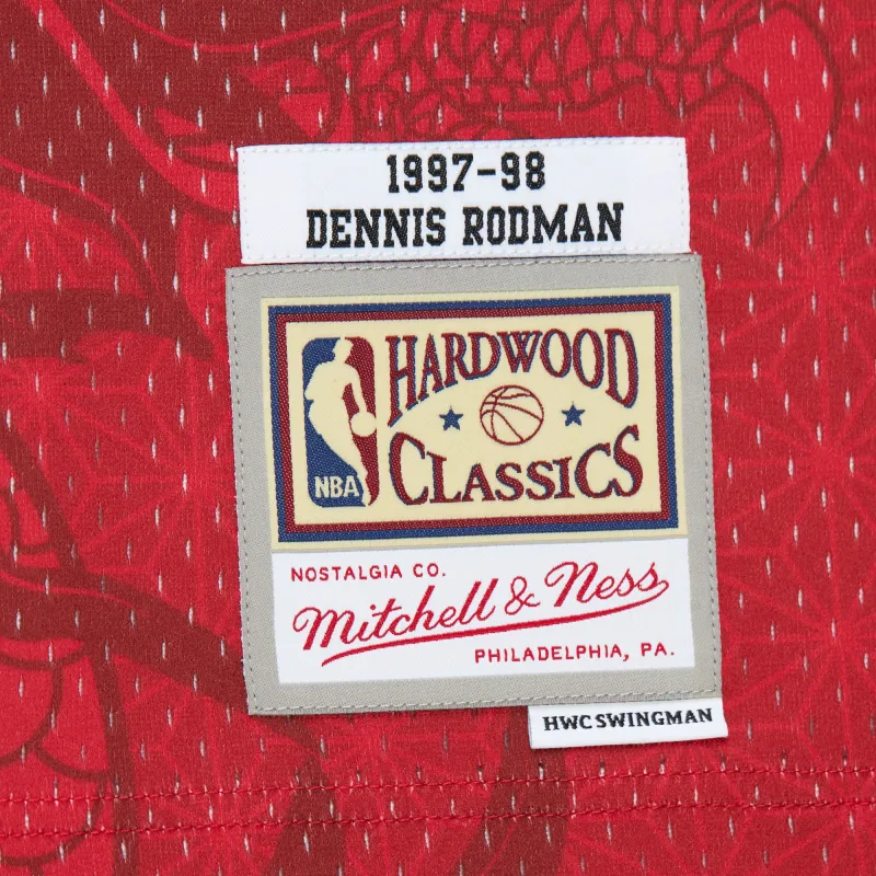 Men's Chicago Bulls Dennis Rodman Red 1997/98 Hardwood Classics Asian Heritage 6.0 Swingman Throwback Player Jersey