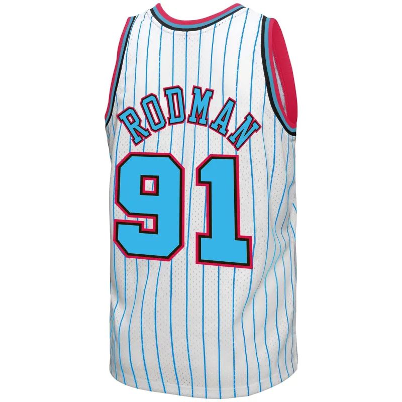 Men's Chicago Bulls Dennis Rodman White 1995-96 Hardwood Classics Reload 3.0 Swingman Jersey