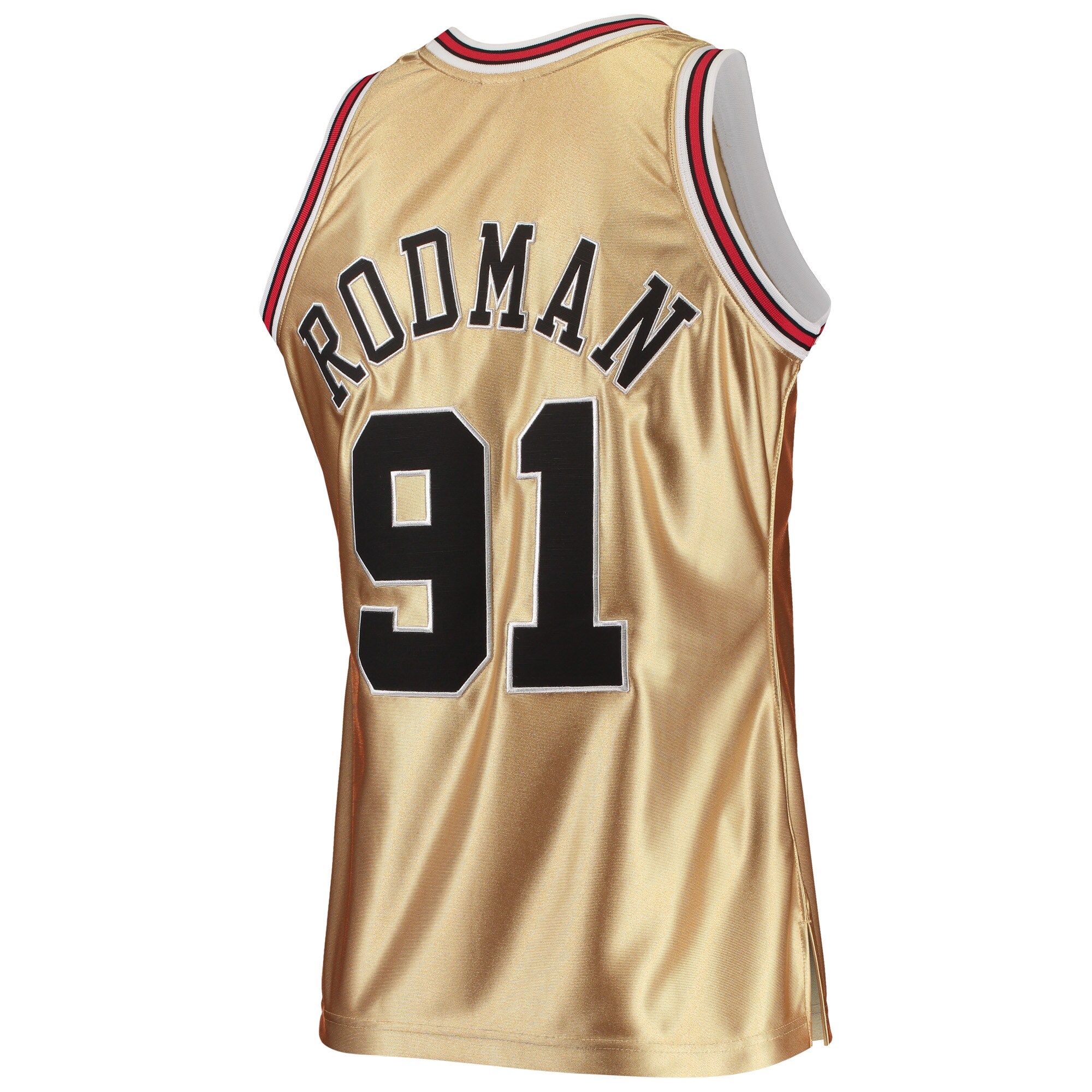 Men's Chicago Bulls Dennis Rodman Gold 75th Anniversary 1997/98 Hardwood Classics Swingman Jersey
