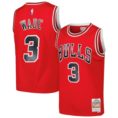 Men's Chicago Bulls Dwyane Wade Red 2016/17 Hardwood Classics Swingman Jersey 01
