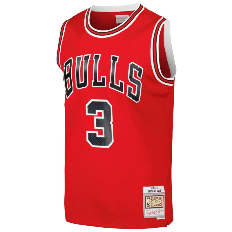 Men's Chicago Bulls Dwyane Wade Red 2016/17 Hardwood Classics Swingman Jersey
