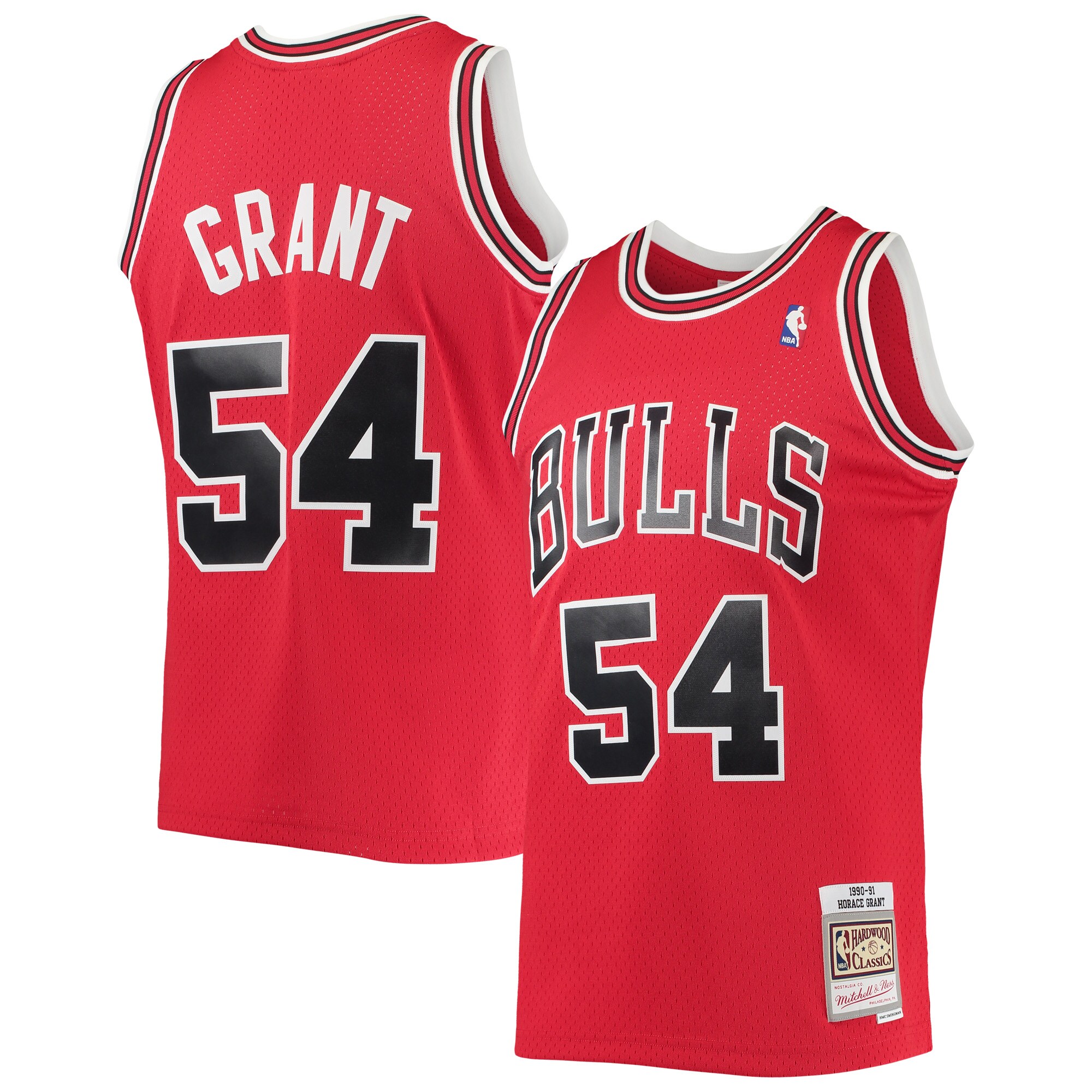 Men's Chicago Bulls Horace Grant Red 1990/91 Throwback Dark Swingman Jersey