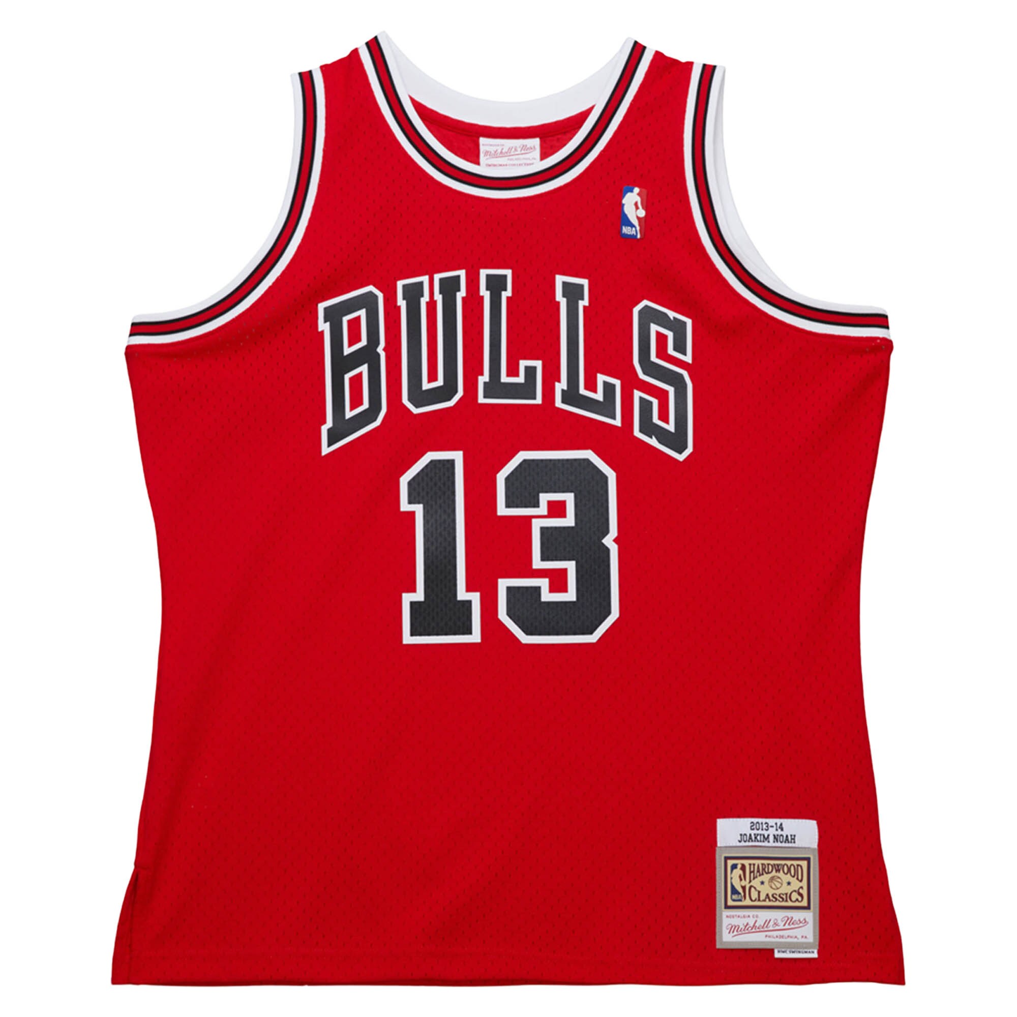 Men's Chicago Bulls Joakim Noah Red 2013/14 Hardwood Classics Swingman Jersey