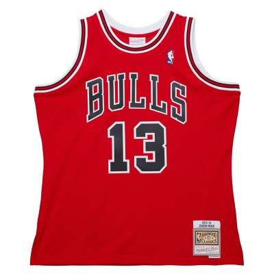Men's Chicago Bulls Joakim Noah Red 2013/14 Hardwood Classics Swingman Jersey 02