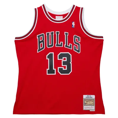 Men's Chicago Bulls Joakim Noah Red 2013/14 Hardwood Classics Swingman Jersey 02