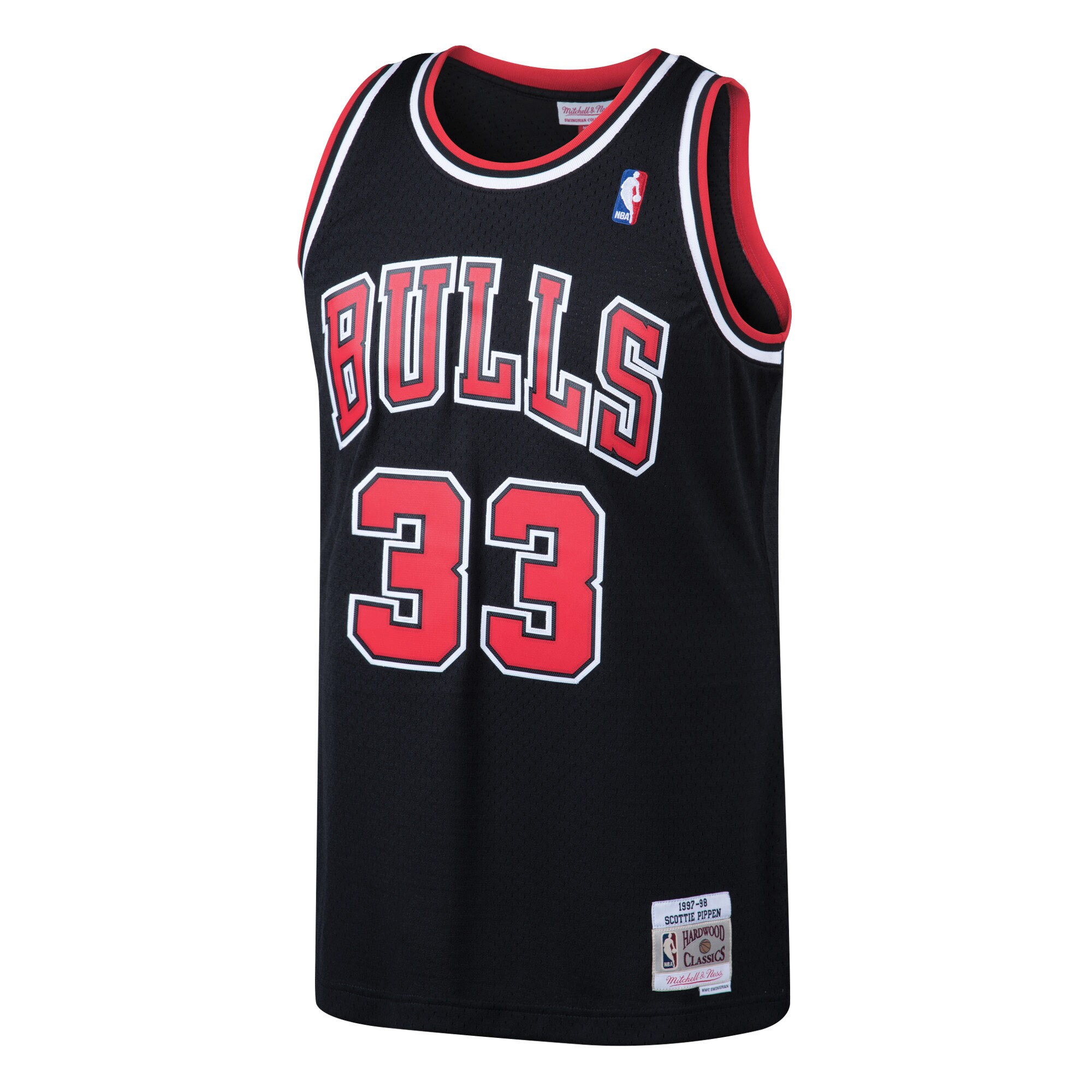 Men's Chicago Bulls Scottie Pippen Black 1997/98 Hardwood Classics Swingman Jersey