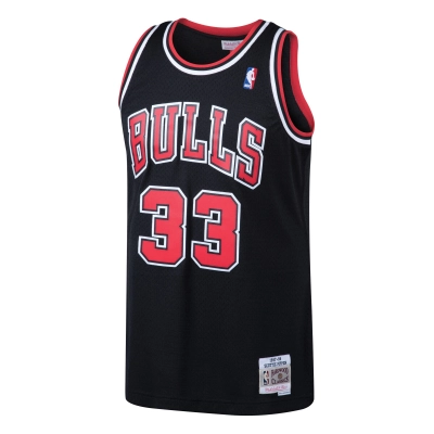 Men's Chicago Bulls Scottie Pippen Black 1997/98 Hardwood Classics Swingman Jersey 02
