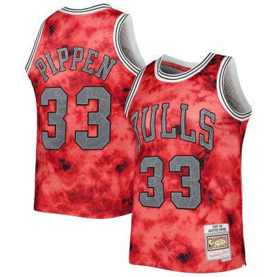 Men's Chicago Bulls Scottie Pippen Red 1997/98 Galaxy Swingman Jersey 01