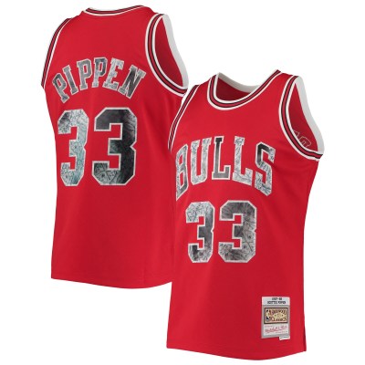 Men's Chicago Bulls Scottie Pippen Red 1997/98 Hardwood Classics NBA 75th Anniversary Diamond Swingman Jersey 01