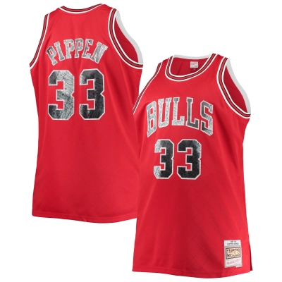 Men's Chicago Bulls Scottie Pippen Red Big & Tall 1997/98 NBA 75th Anniversary Diamond Swingman Jersey 01