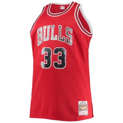 Men's Chicago Bulls Scottie Pippen Red Big & Tall 1997/98 NBA 75th Anniversary Diamond Swingman Jersey 02