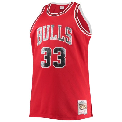 Men's Chicago Bulls Scottie Pippen Red Big & Tall 1997/98 NBA 75th Anniversary Diamond Swingman Jersey 02