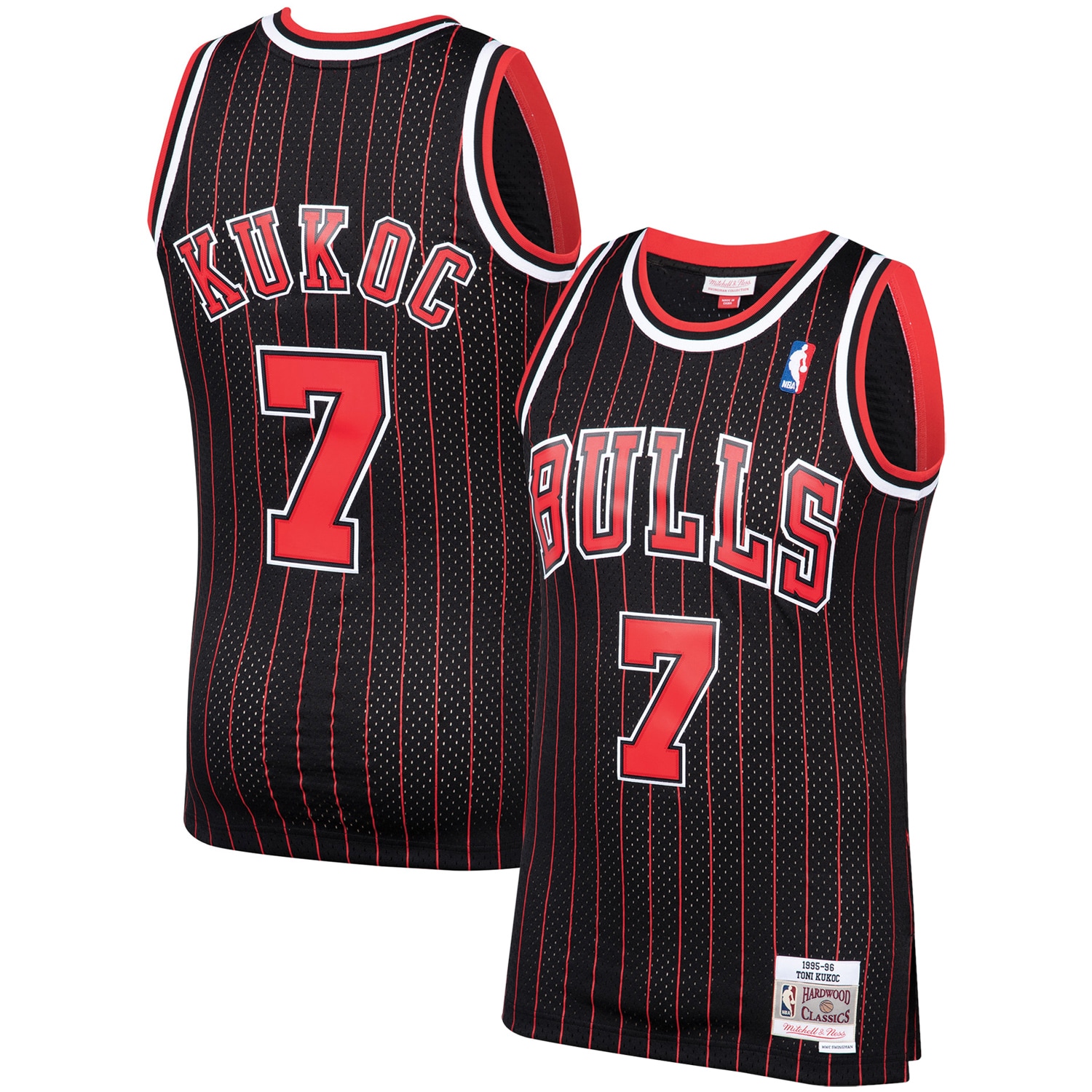 Men's Chicago Bulls Toni Kukoc Black 1995/96 Hardwood Classics Swingman Jersey