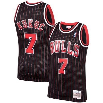 Men's Chicago Bulls Toni Kukoc Black 1995/96 Hardwood Classics Swingman Jersey 01