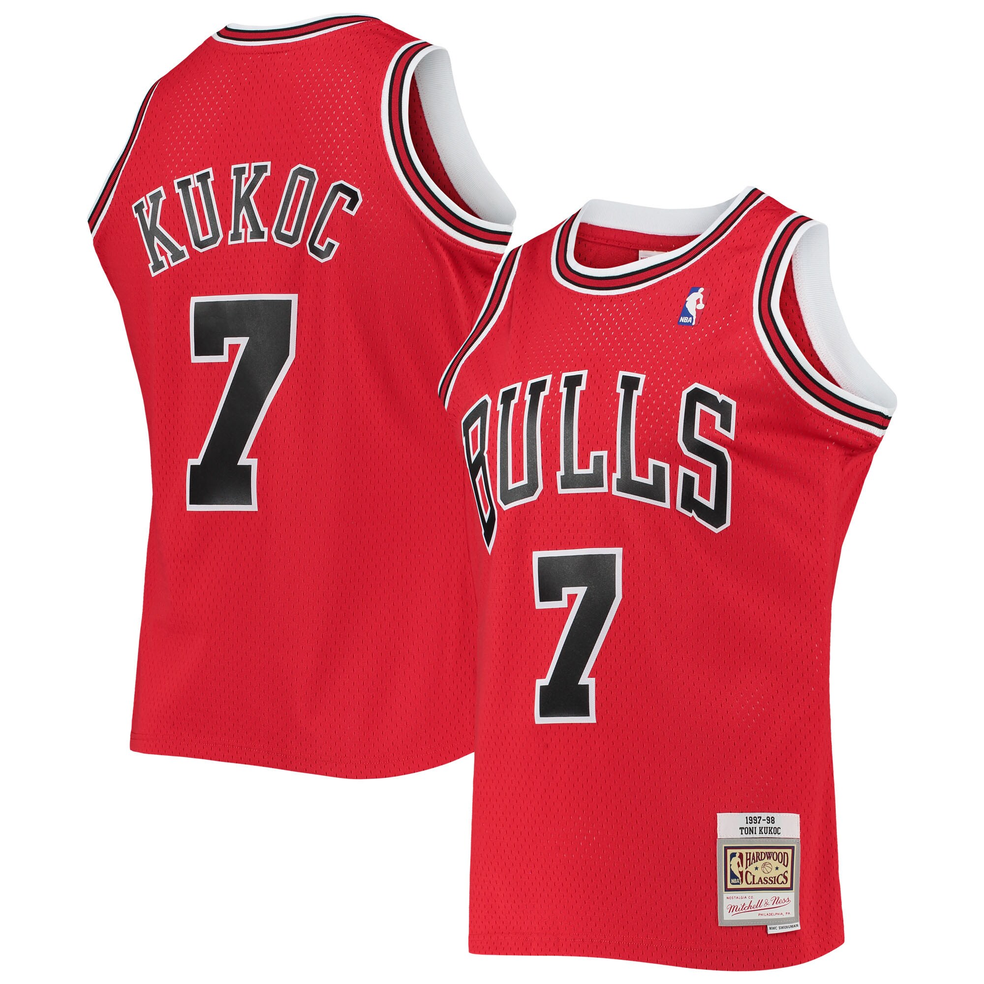 Men's Chicago Bulls Toni Kukoc Red 1997/98 Hardwood Classics Swingman Jersey