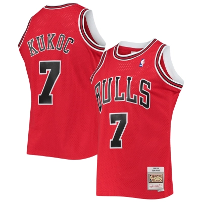 Men's Chicago Bulls Toni Kukoc Red 1997/98 Hardwood Classics Swingman Jersey 01