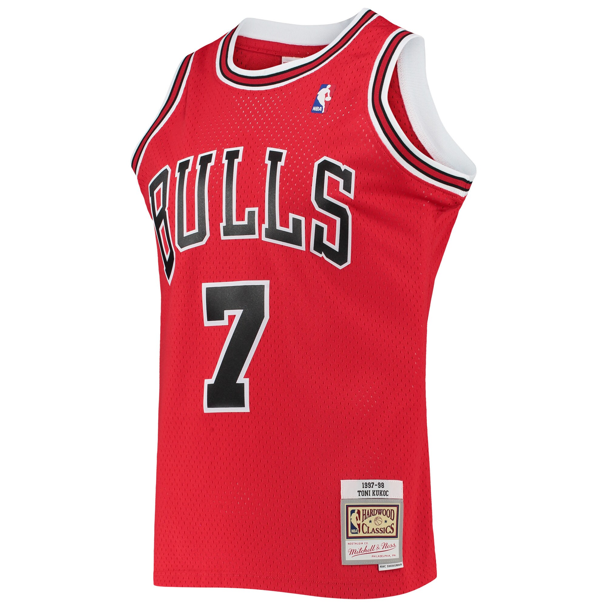 Men's Chicago Bulls Toni Kukoc Red 1997/98 Hardwood Classics Swingman Jersey
